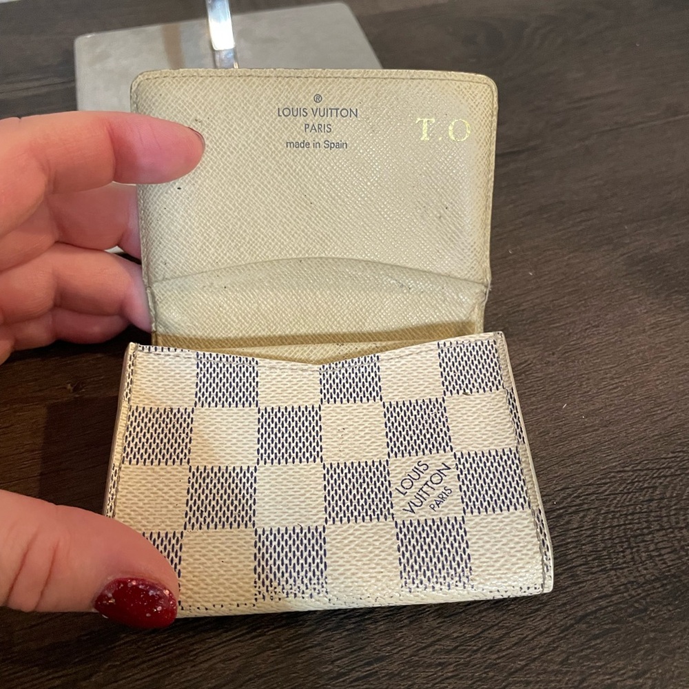 Louis Vuitton Damier Azur Canvas Small Wallet in Cream and Blue-Grey - Picture 2 of 4